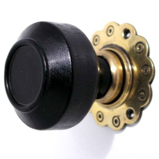 Solid Ebonised Savoy Door Knobs Brass